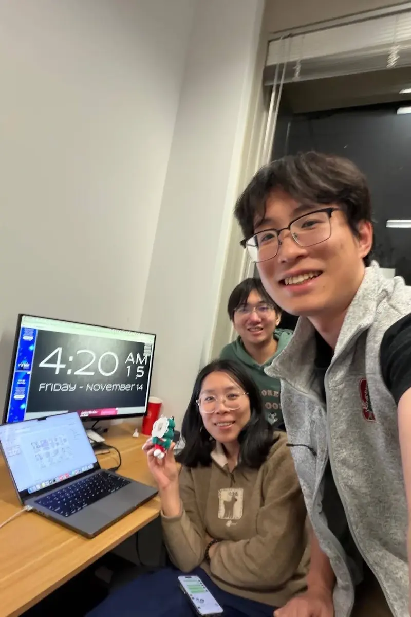 Late-night teamwork in the lab