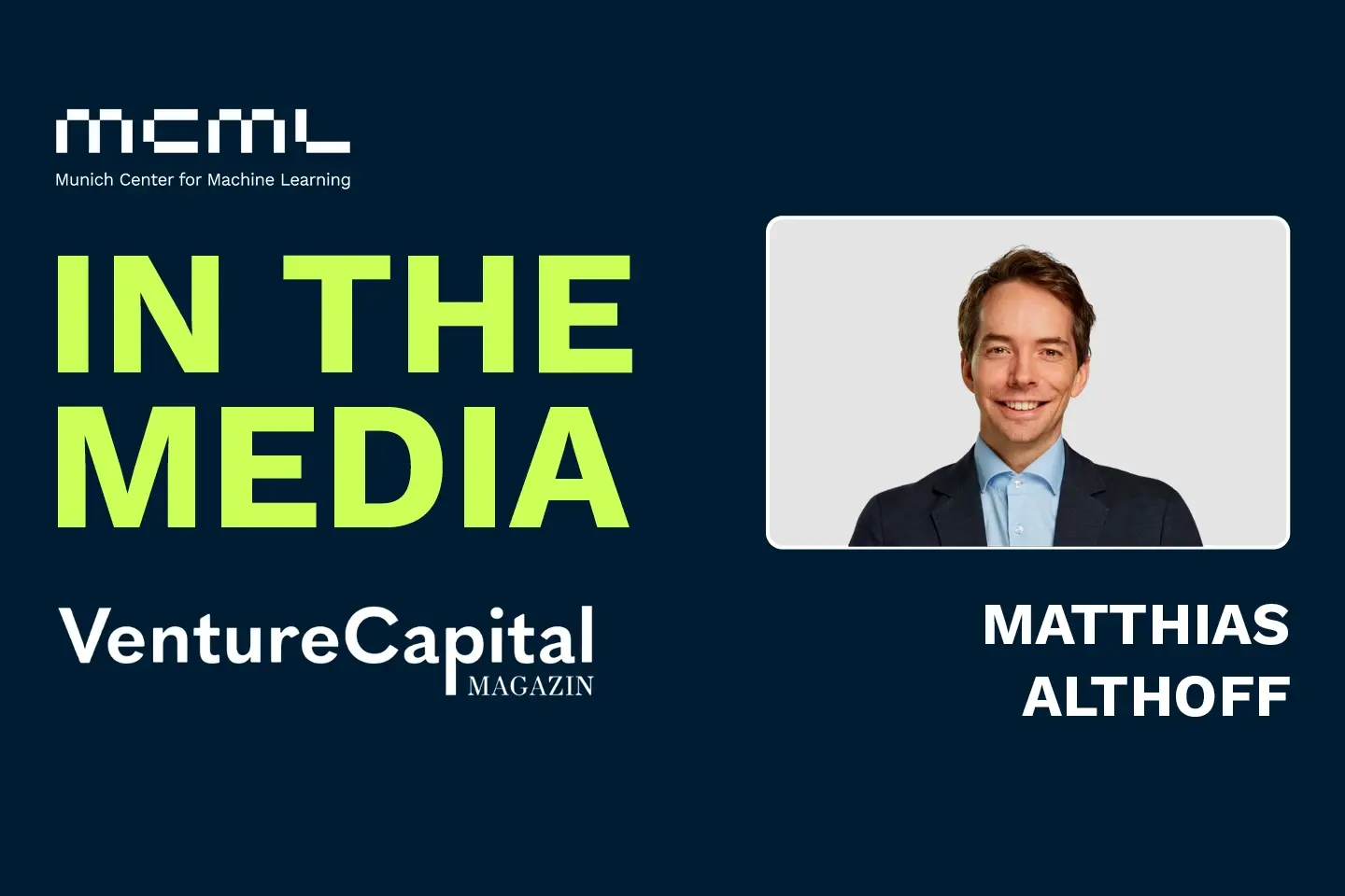 Teaser image to Matthias Althoff Featured in VentureCapital Magazin