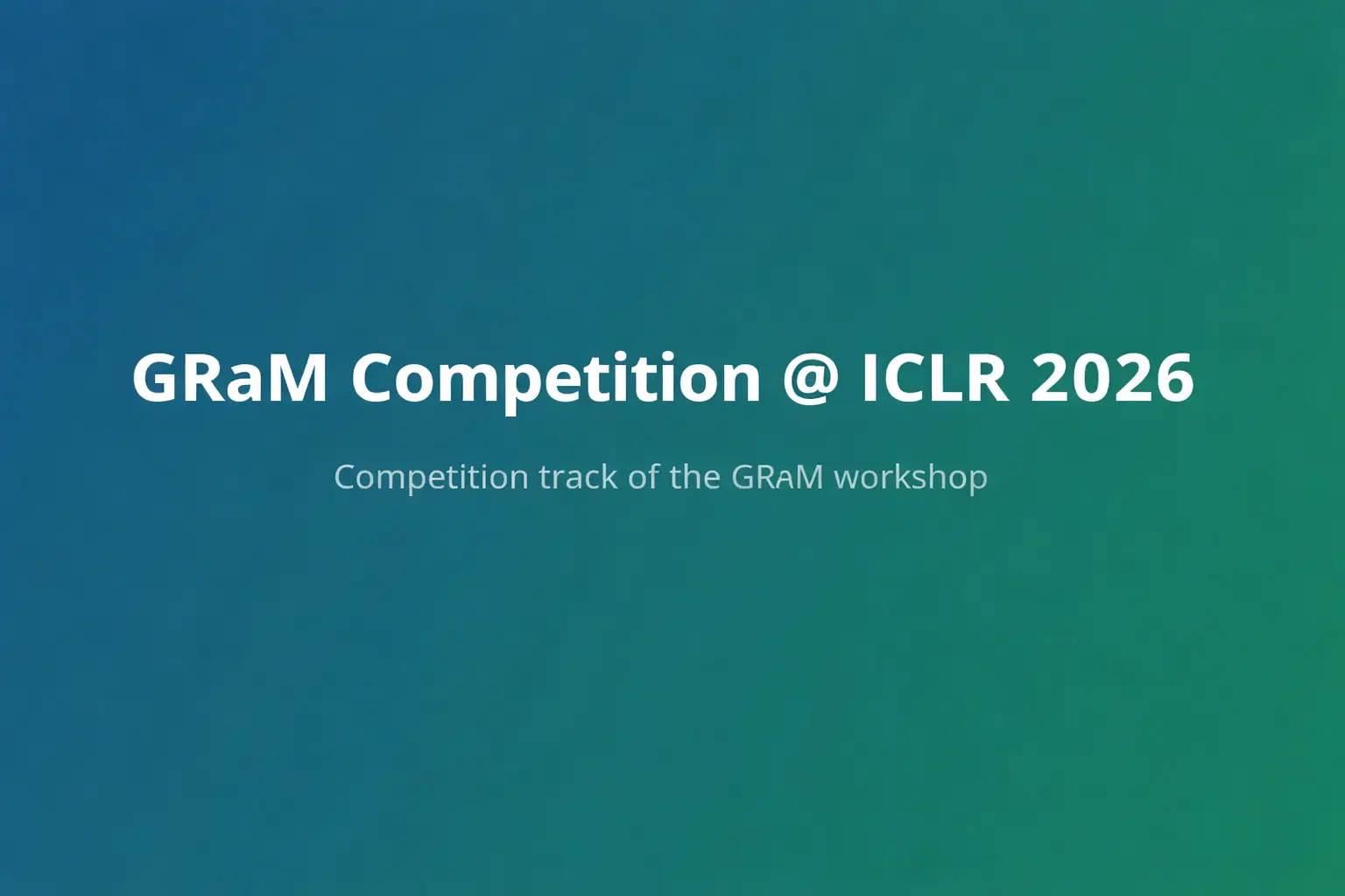 Teaser image to GRaM Competition @ ICLR 2026