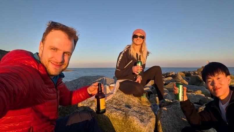 Fish 'n Chips and refreshments after a weekend hike.