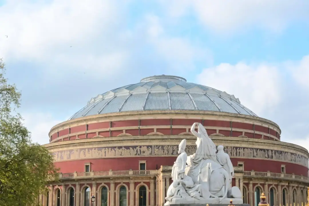 The Royal Albert Hall, an iconic landmark of London's cultural heritage.